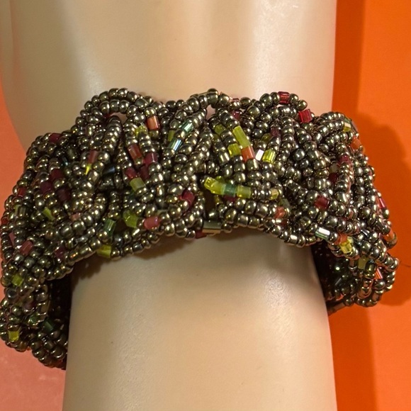Fashion jewelry seed beads chunky braided bracelet adjustable - Picture 1 of 2